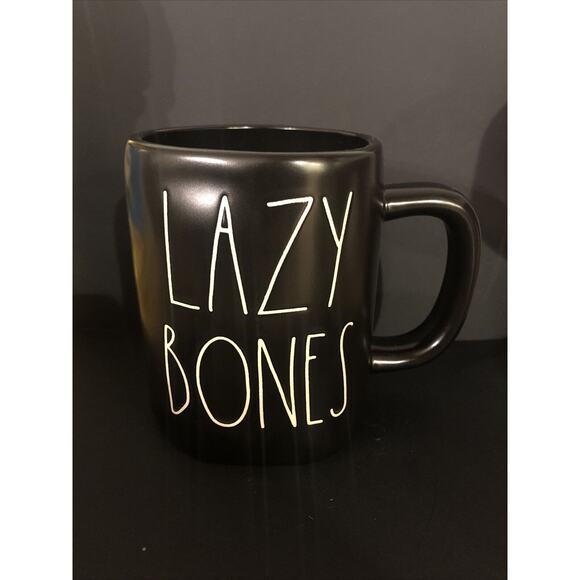 New Rae Dunn LAZY BONES Halloween Coffee Mug in black - Picture 1 of 3